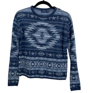 NWOT Polo Ralph Lauren pattern cotton linen sweater made in Hong Kong